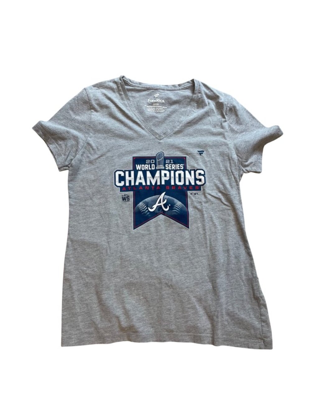 Fanatics Atlanta Braves 2021 World Series Champions T-Shirt Women's Size Medium